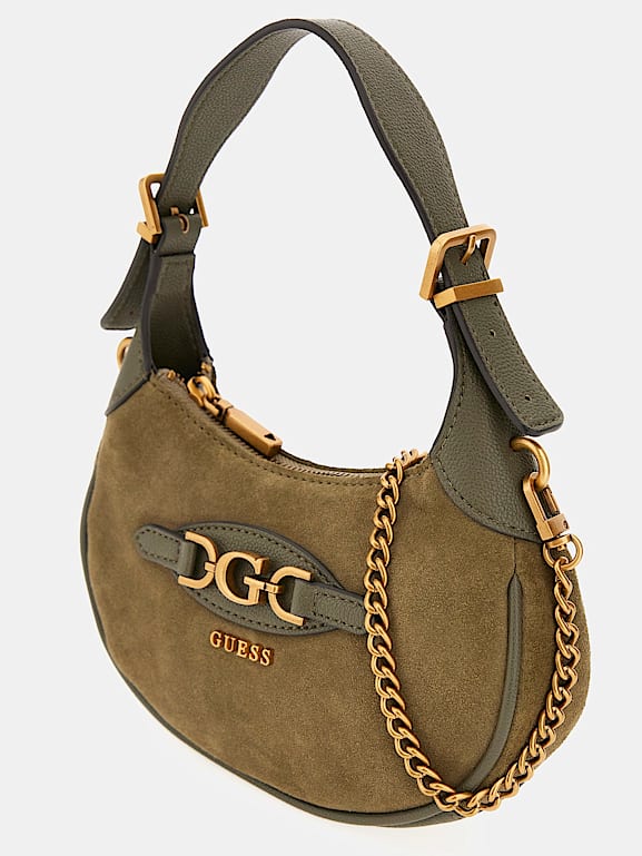 GUESS Malva suede mini shoulder bag Women