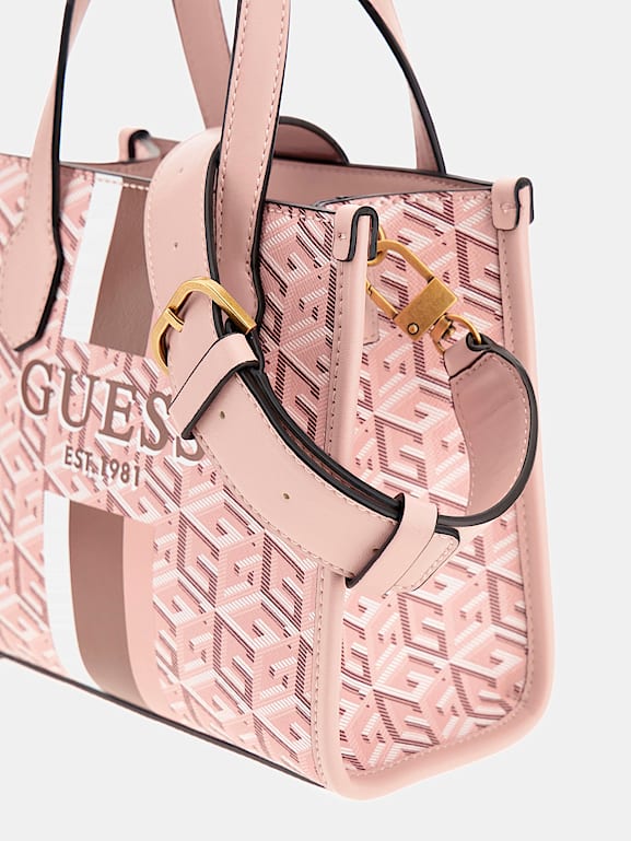 Pink guess handbag online