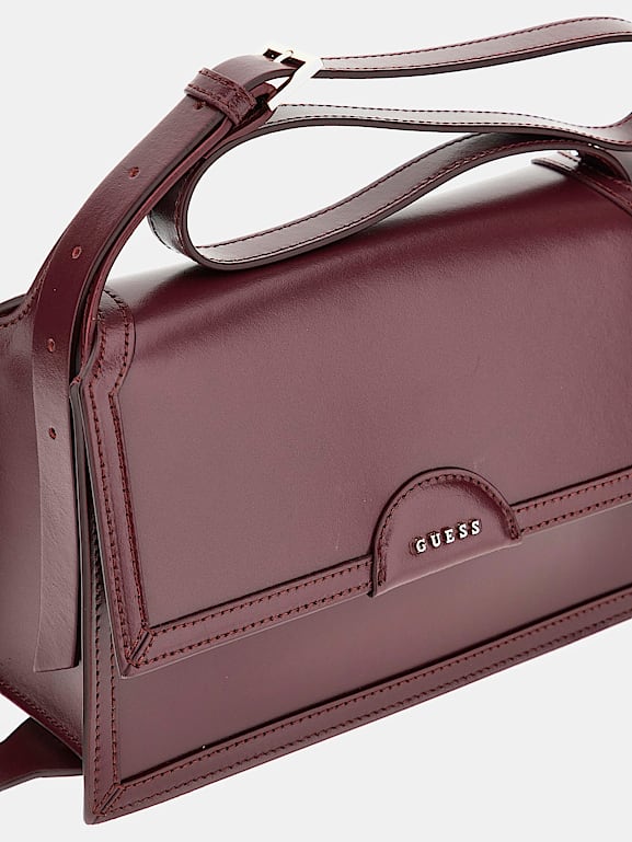 GUESS Isa genuine leather shoulder bag