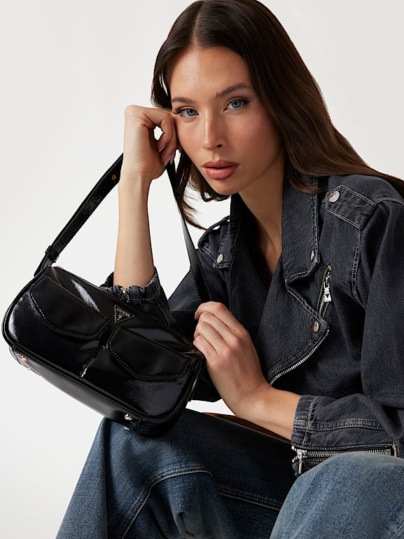 GUESS® Waldena Patent Shoulder Bag Women