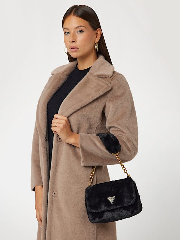Faux fur crossbody outlet