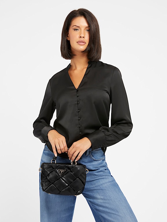 GUESS Zaina woven mini handbag