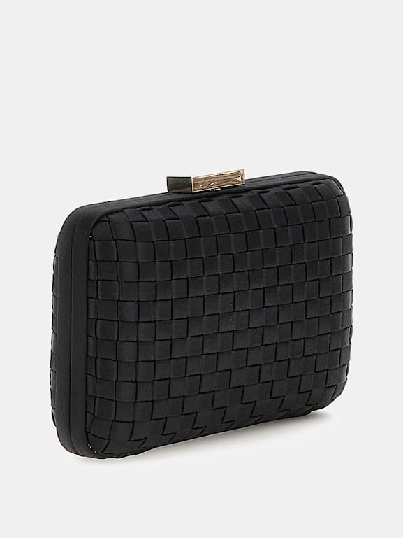 Black woven clutch clearance
