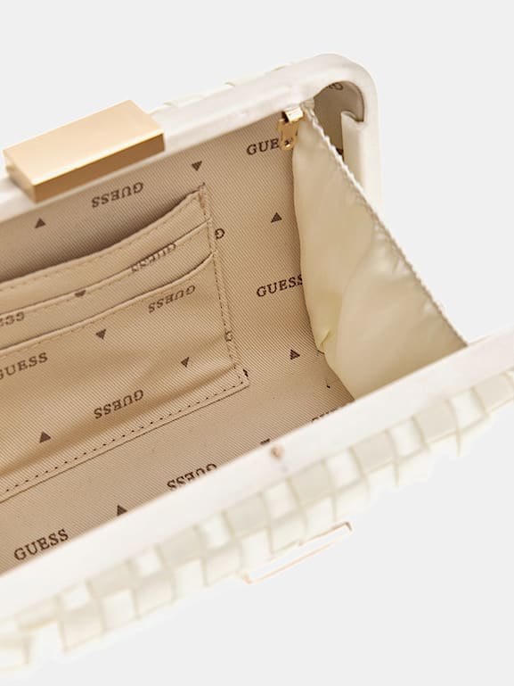 GUESS® Clutch Twiller in Weboptik Damen