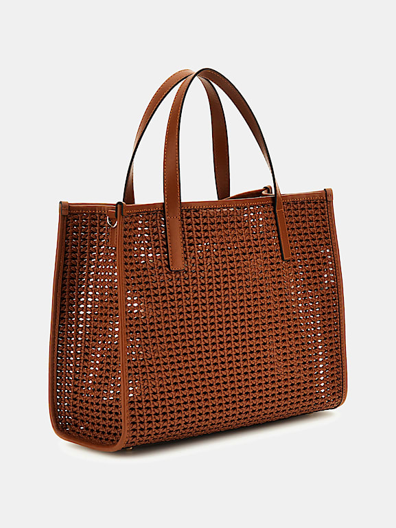 Guess■ BRIGITTA ポーチ ミニ トートバッグ brown Brigitta Woven Mini Tote | GUESS Canada