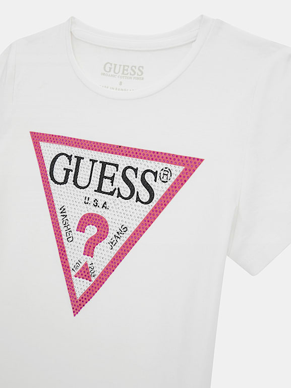 Guess triangle logo hot sale
