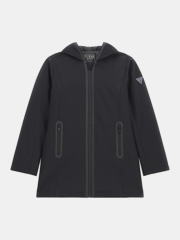 Dkny sport asymmetrical hooded scuba jacket top