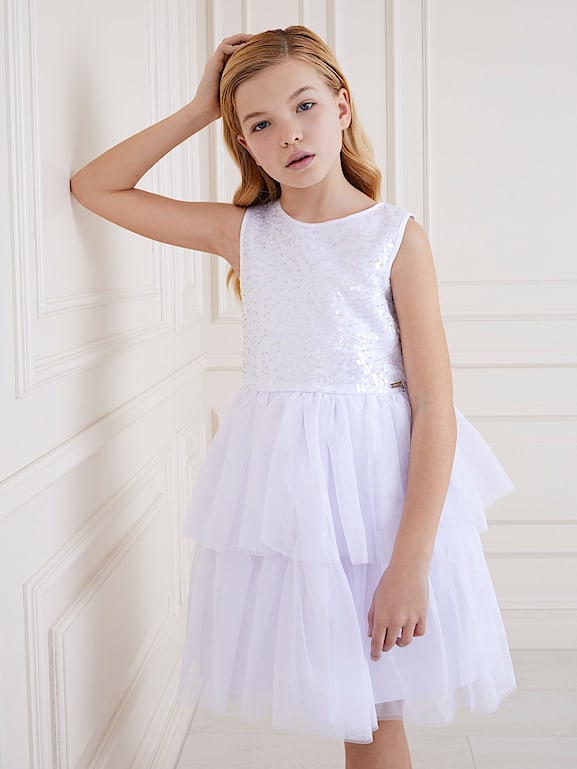 Guess averill mesh sequin hot sale dress