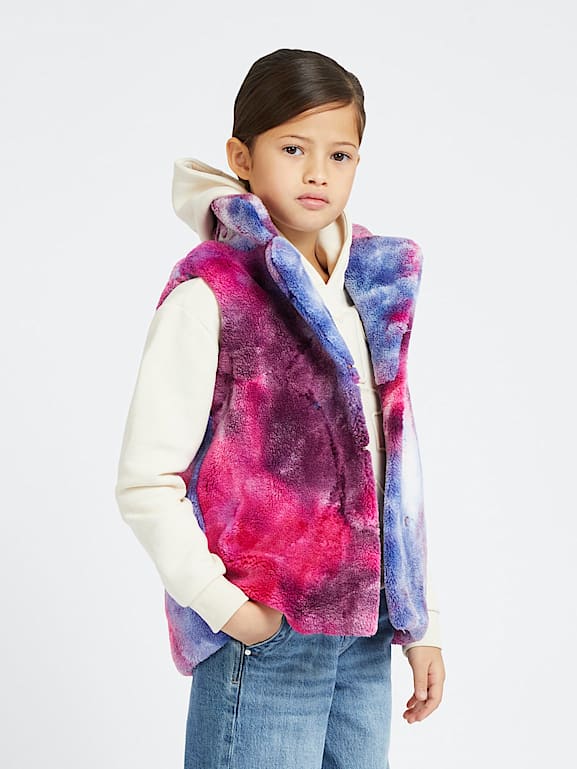 Faux fur pink vest online
