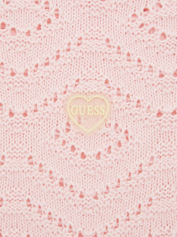 strapless open back dress Balmain Kids Pink Logo Sweater Dress