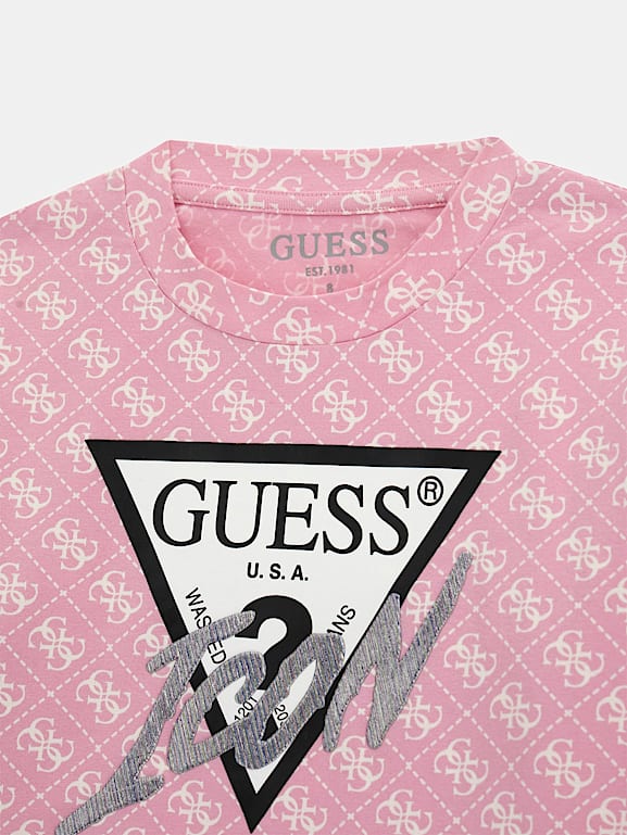 Guess pink shop t shirt