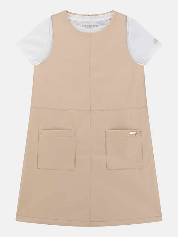 GUESS Set t shirt salopette jupe similicuir