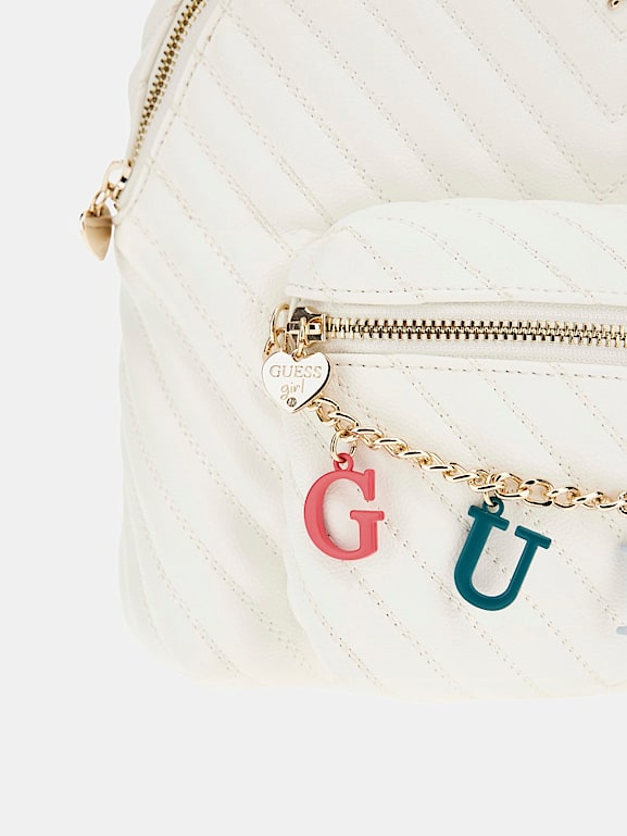 Guess mini backpack white outlet