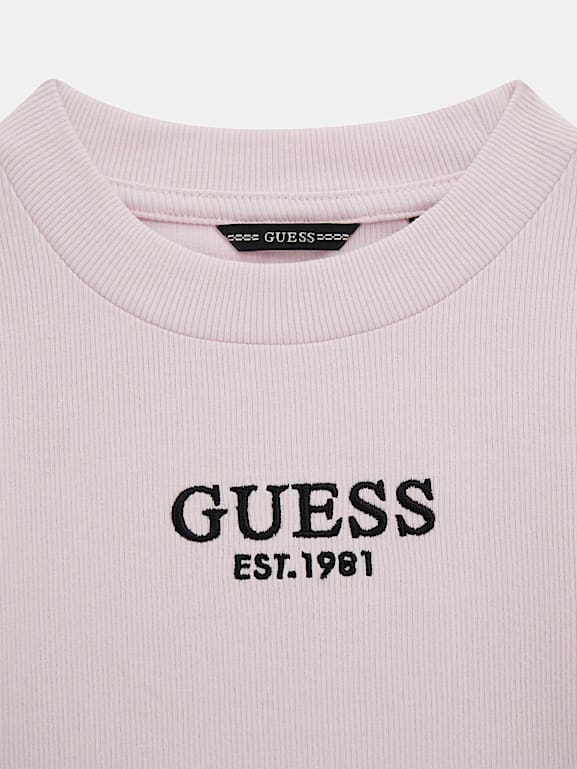Guess Maglietta Bambina In Jersey Biologico Con Logo Foil Print – Maniche Corte, Silhouette Corta