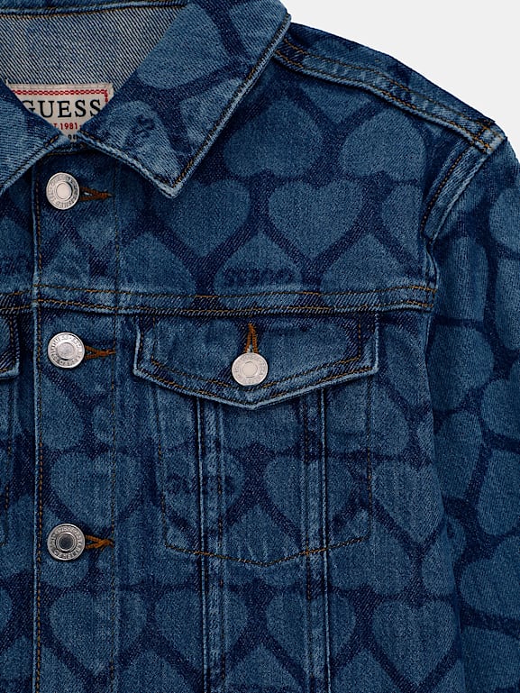 GUESS All over heart denim jacket