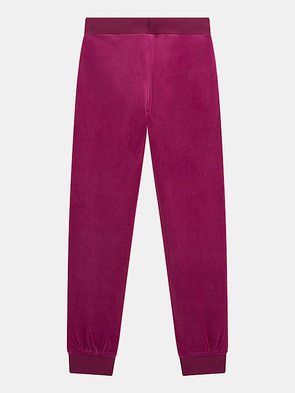 Pink velvet joggers store
