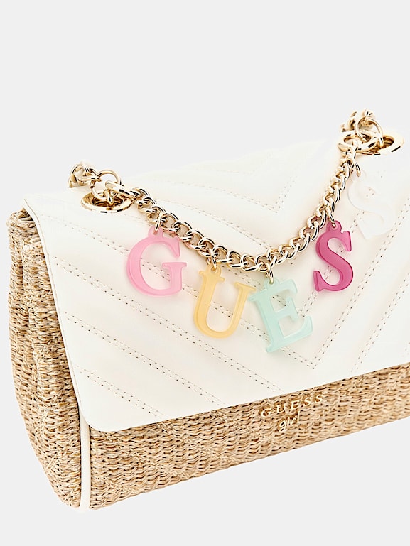 GUESS® Kids Słomkowa torebka crossbody Dziewczynki