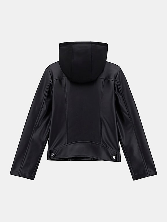 GUESS Chaqueta Negra Con Capucha NIÑO H4BJ10 WCFM0 JBLK, Bolsillos Con Cremallera, (FR/ES, Edad, 16 Años, Regular, Negro