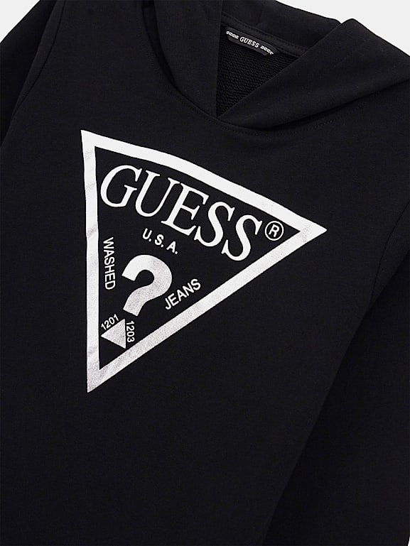 Guess triangle logo hoodie shop