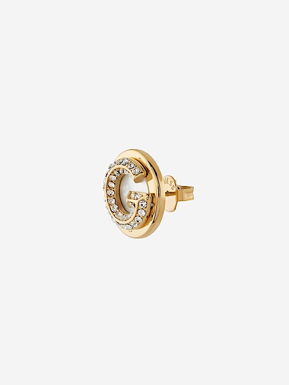 Guess Orecchini Da Donna Logo 4G – Cristallo Colore Oro, Modello JUBE02136JWYG