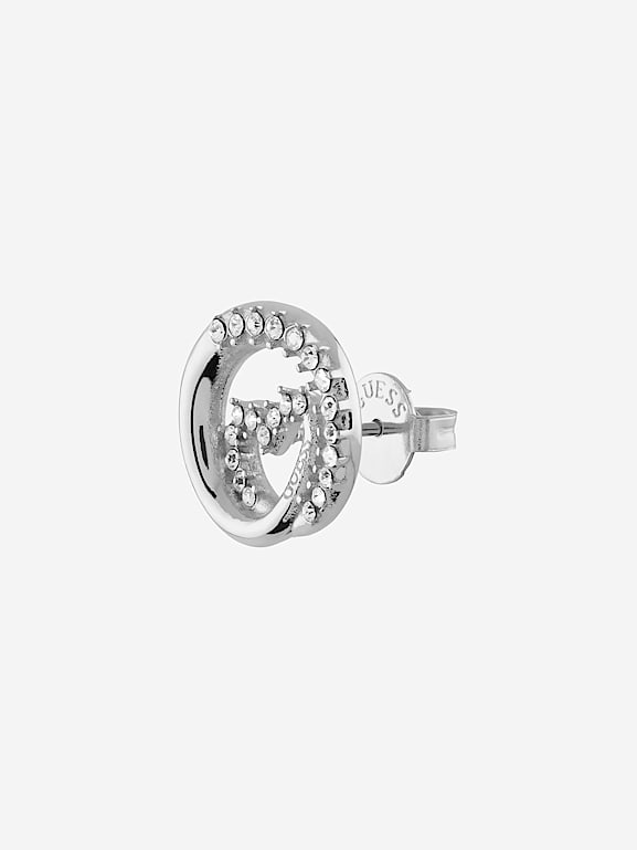 Guess Orecchini A Lobo In Acciaio Inox Argento Per Donna - Modello UBE29078, Eleganti E Basici, Forniti Con Busta Originale