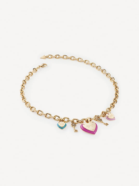 Guess necklace heart and key sale