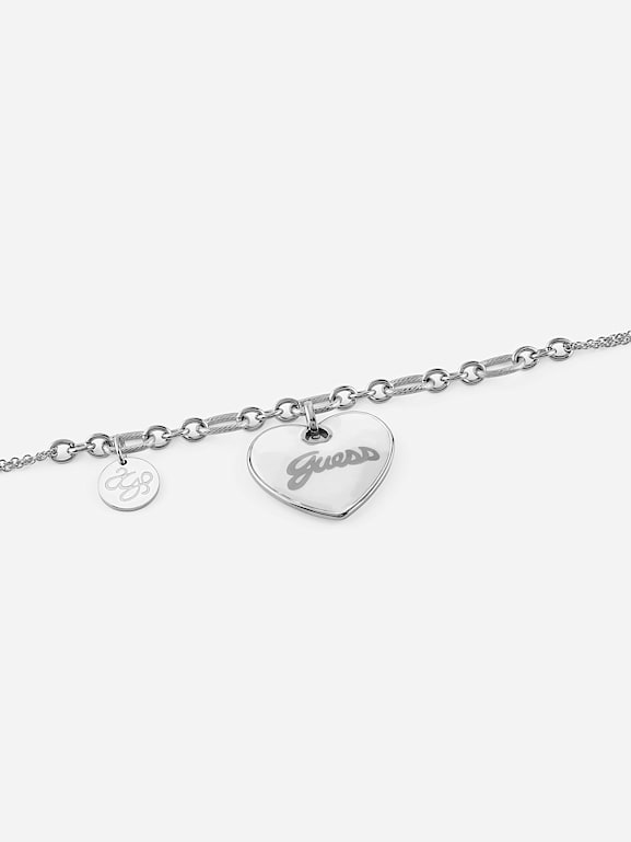 Collier Guess Pour Femme UBN85057 - Argenté Acier - Taille 45 Cm - Neuf Avec étiquettes