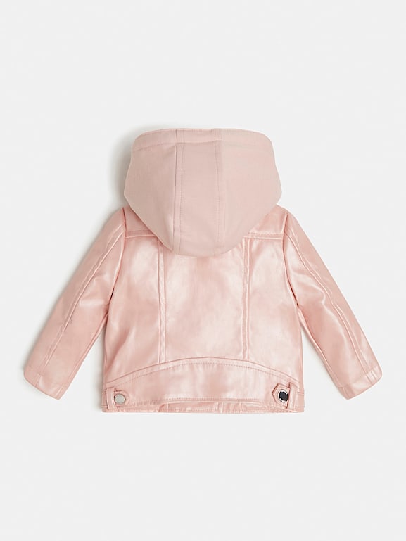 Pink guess hot sale leather jacket