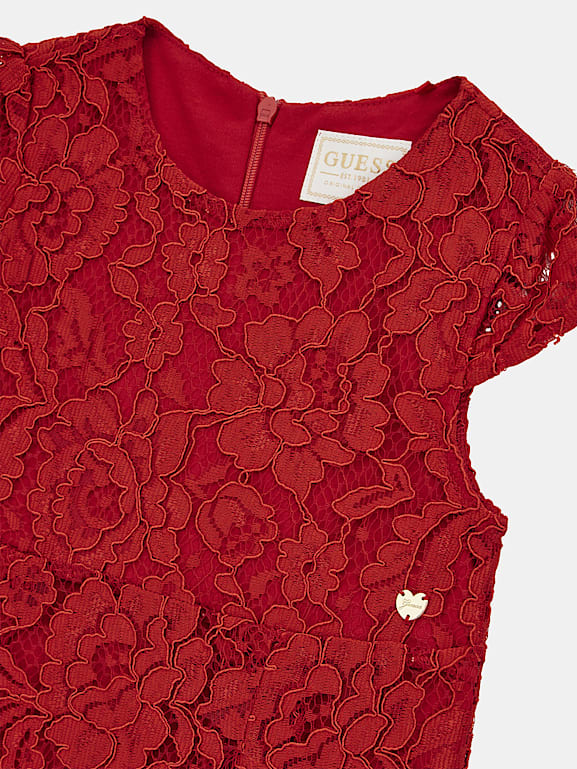 Guess lace fit best sale and flare dress