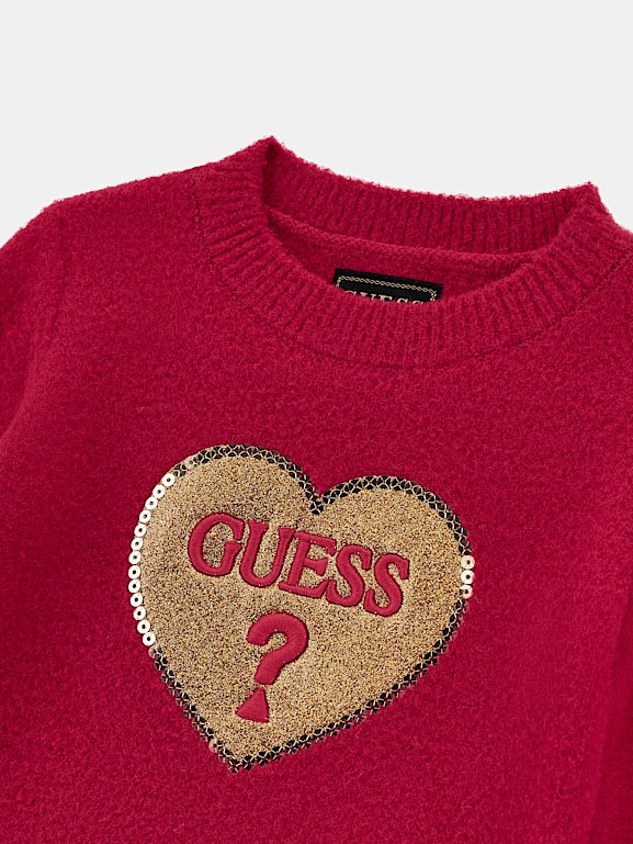 Sweater with heart logo cheap