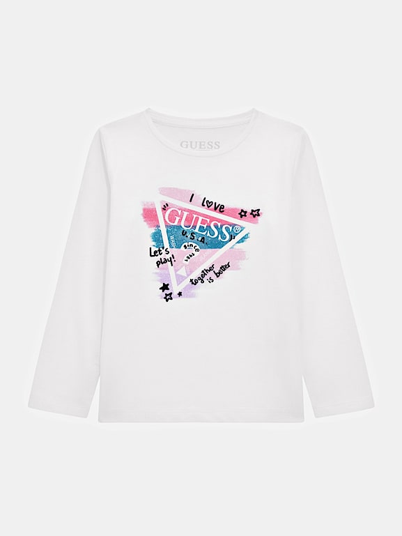 Front glitter triangle logo t shirt