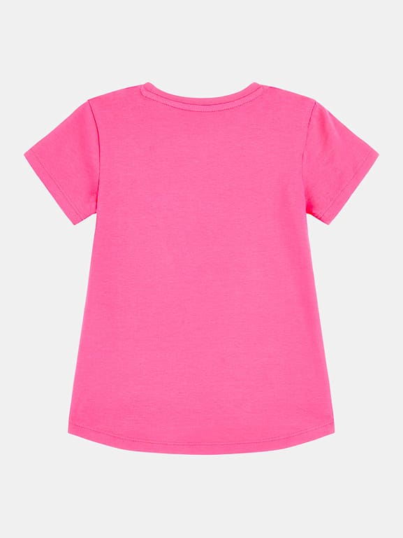GUESS Kids T shirt stretch logo triangolo con paillettes Bambina