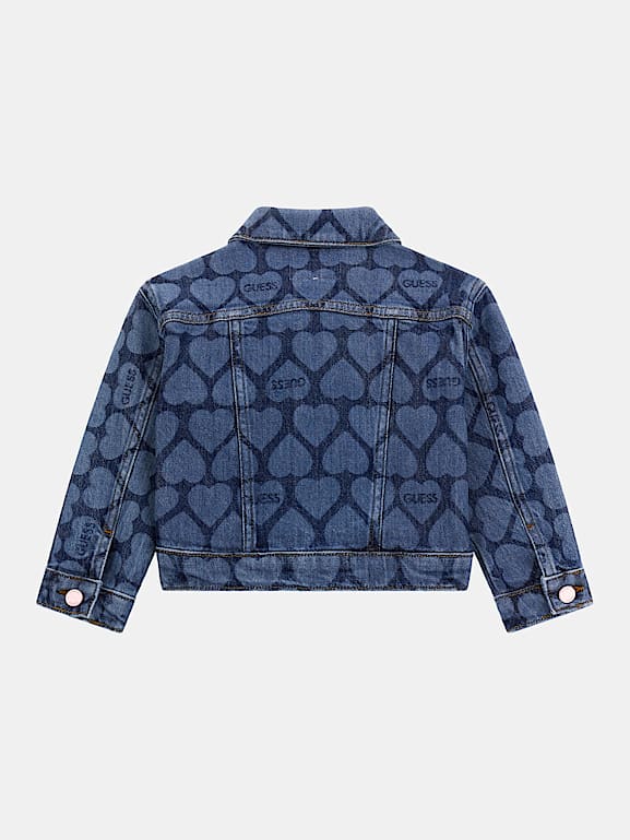 GUESS Kids All over heart denim jacket Girls