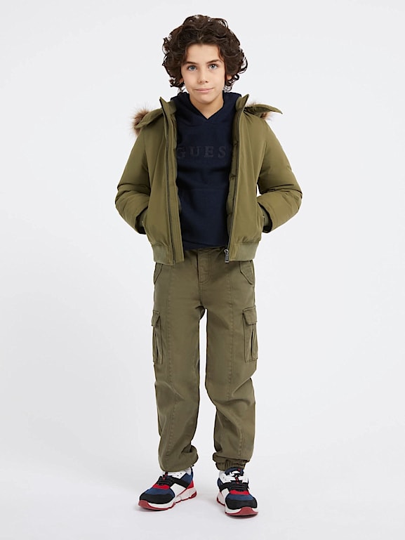Guess parka with faux fur hood hotsell