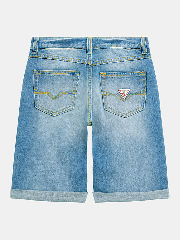 GUESS Kids Embroidered denim shorts Boys