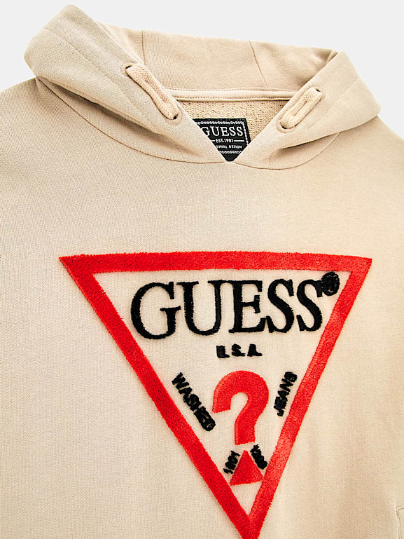 Guess triangle logo hoodie shop