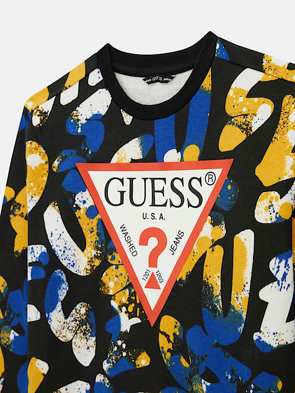 Yellow guess sweatshirt best sale
