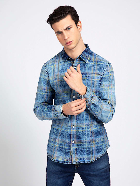 Guess jeans shirt mens online