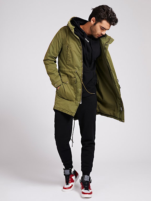 Mens cotton parka jacket top