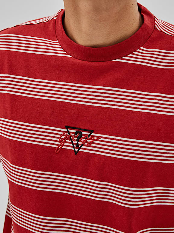 Guess striped tee red on sale