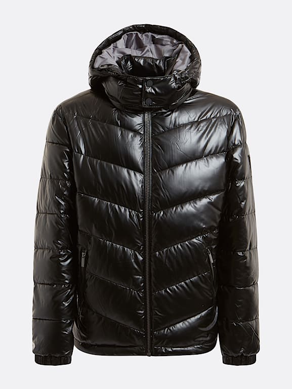 Guess black down jacket deals