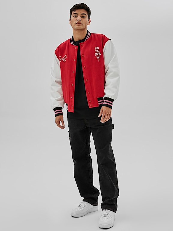 Guess red sales bomber jacket