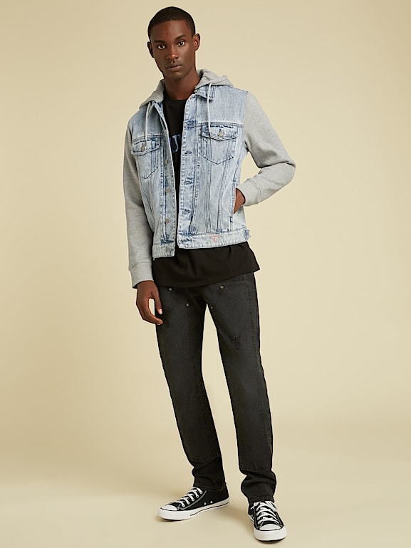 GUESS SLIM FLEECE LINED DENIM JACKET