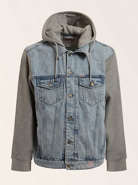 Guess jean jacket with hoodie hotsell