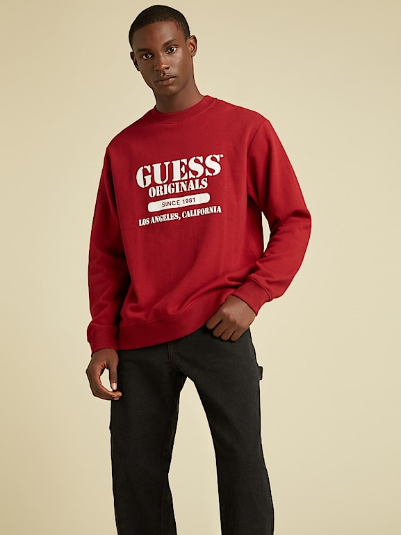 Guess sweatshirt red discount