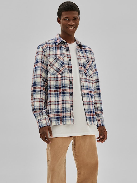 Guess flannel deals shirt