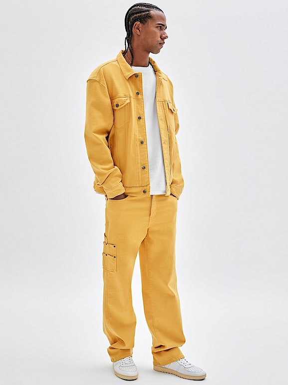 Yellow oversized denim jacket new arrivals