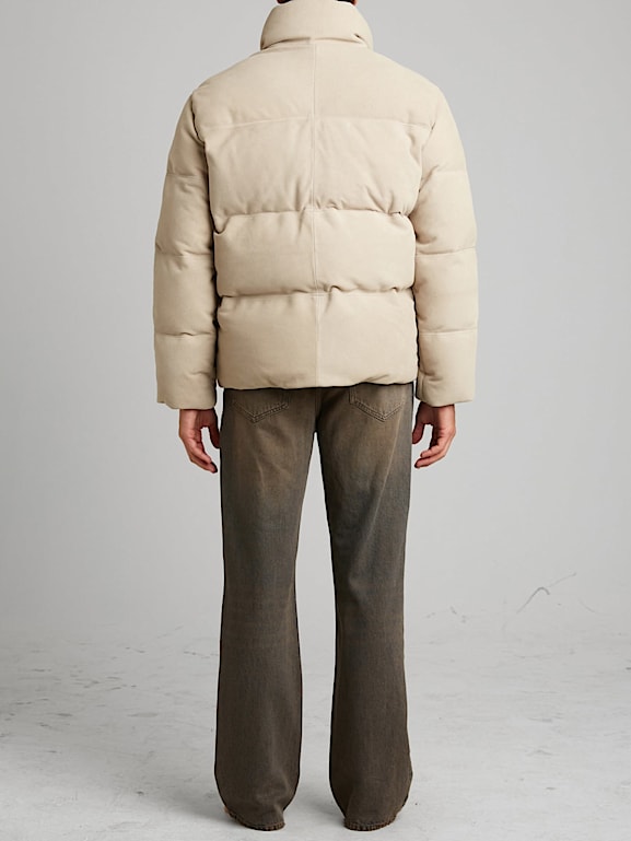 Suede puffer hotsell jacket mens