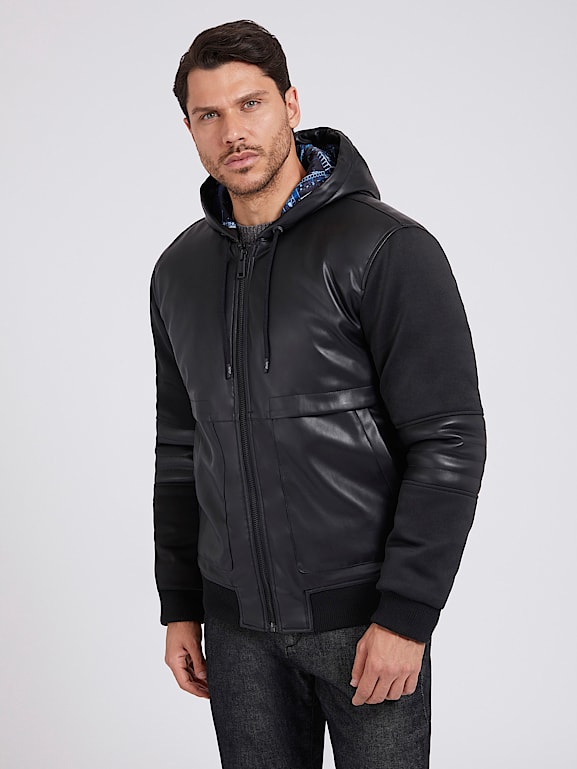 Faux leather bomber sale