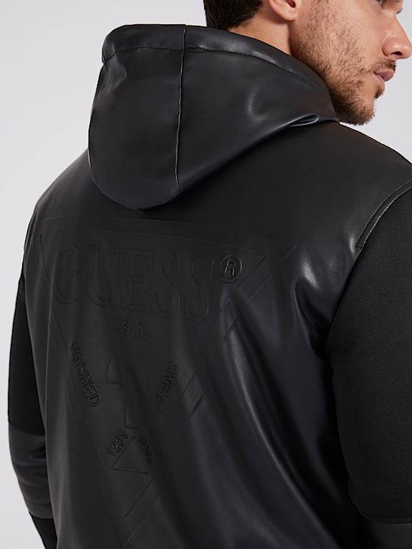 GUESS Back logo faux leather bomber